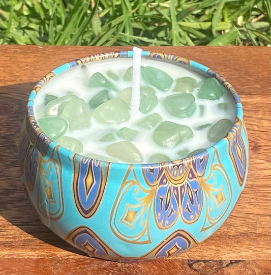 Crystal Candle #4 - Green Aventurine & Lemon