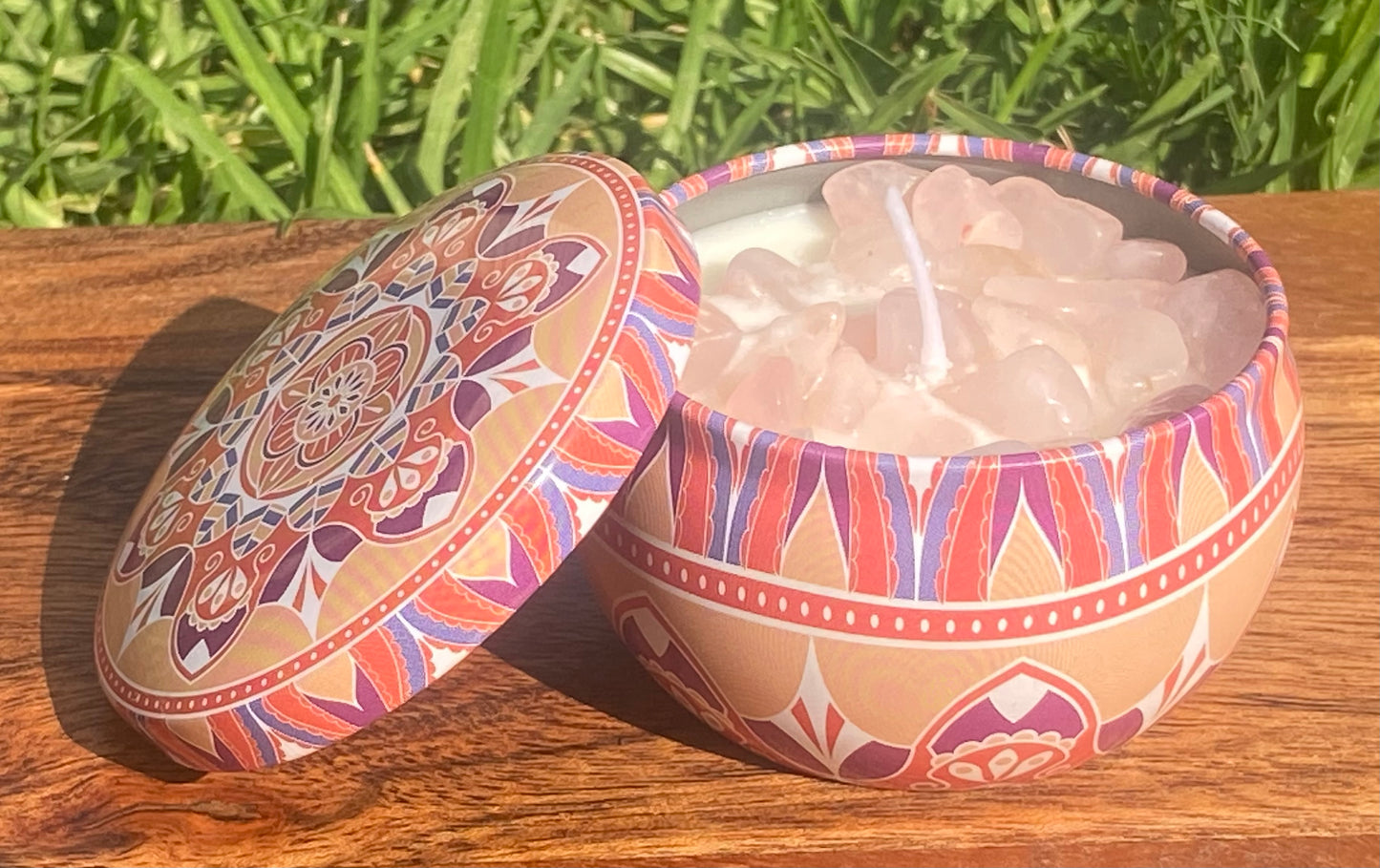 Crystal Candle #8 - Rose Quartz & Eucalyptus