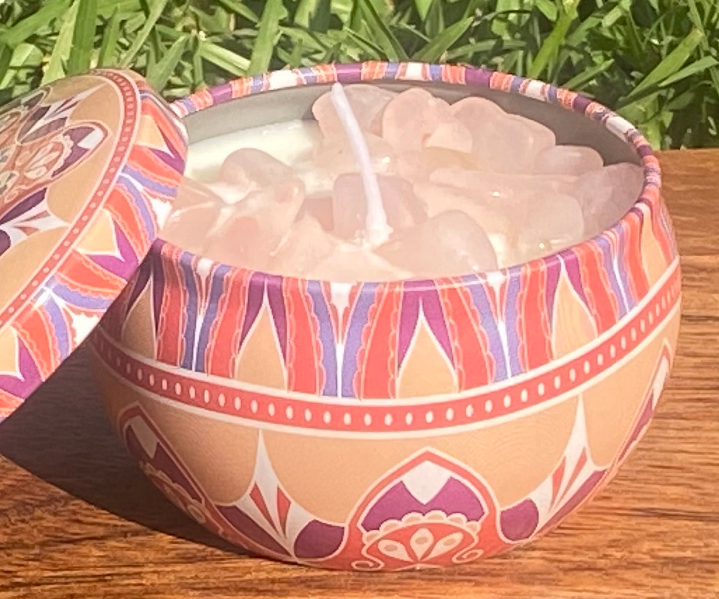 Crystal Candle #8 - Rose Quartz & Eucalyptus