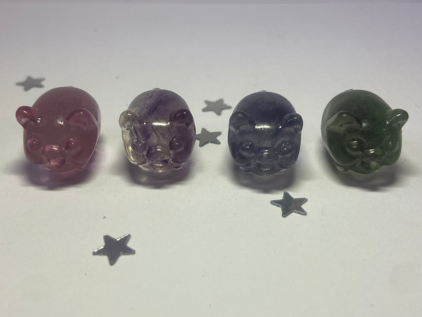 Mini Rainbow Fluorite Pig