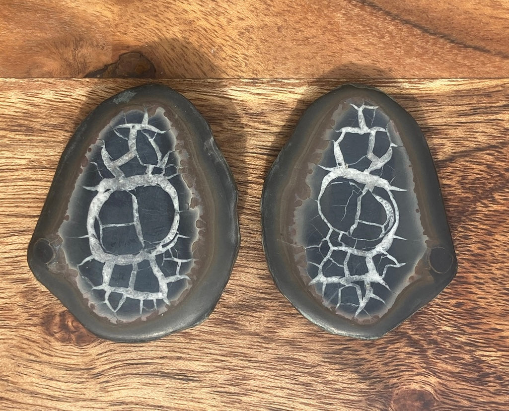 Septarian Nodule Geode Pair #2