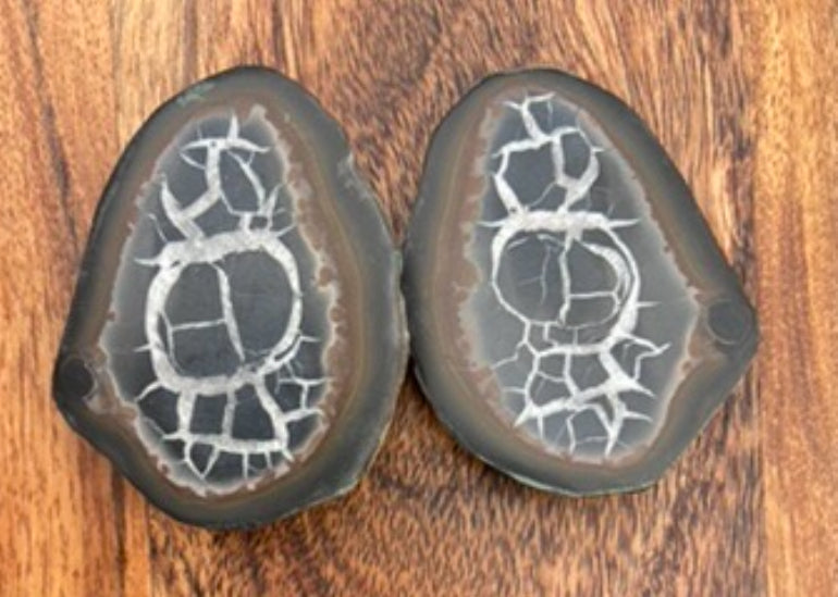 Septarian Nodule Geode Pair #2