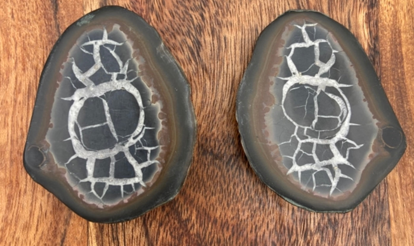 Septarian Nodule Geode Pair #2