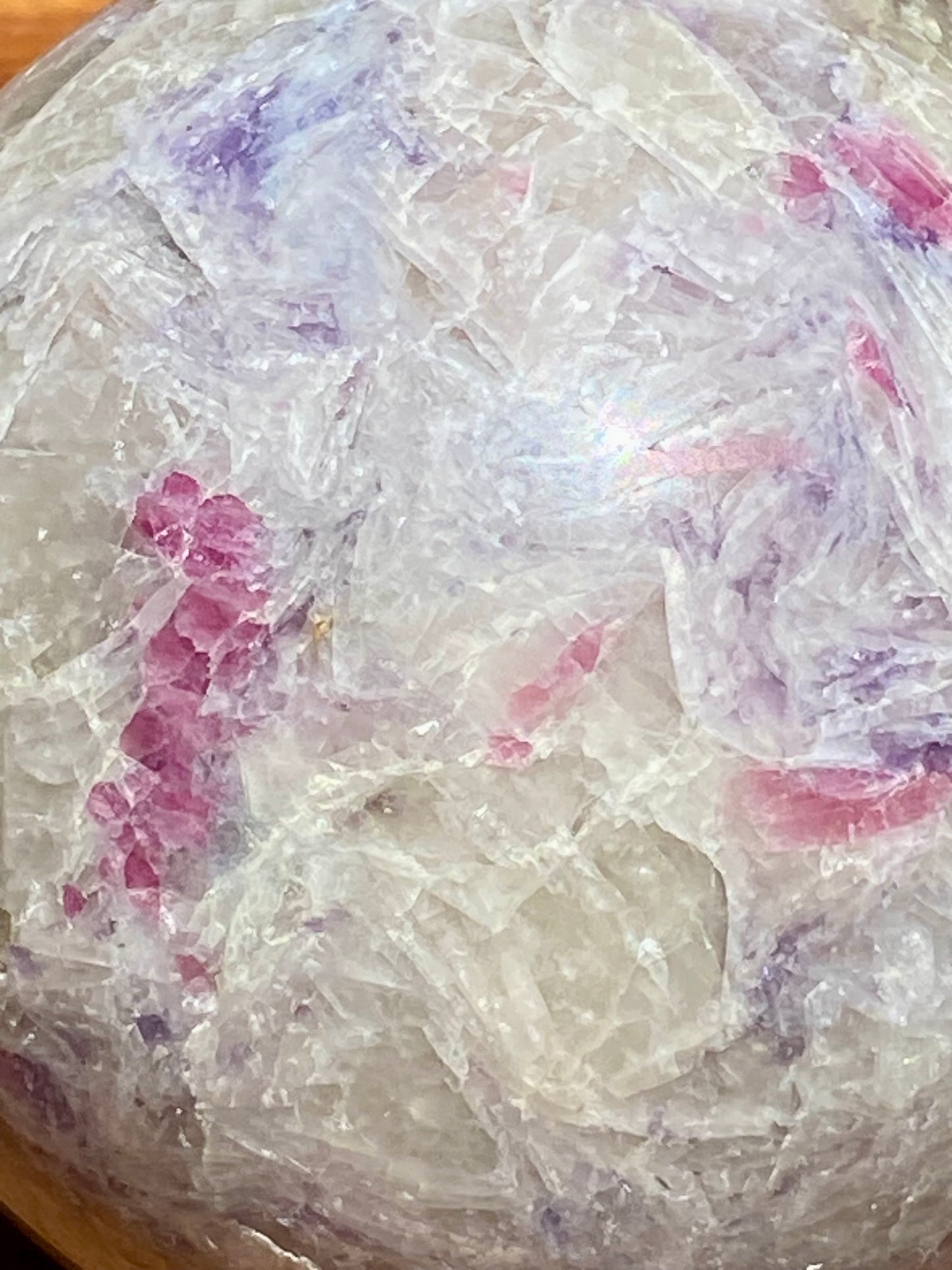 Pegamite Sphere with Lepidolite & Pink Tourmaline