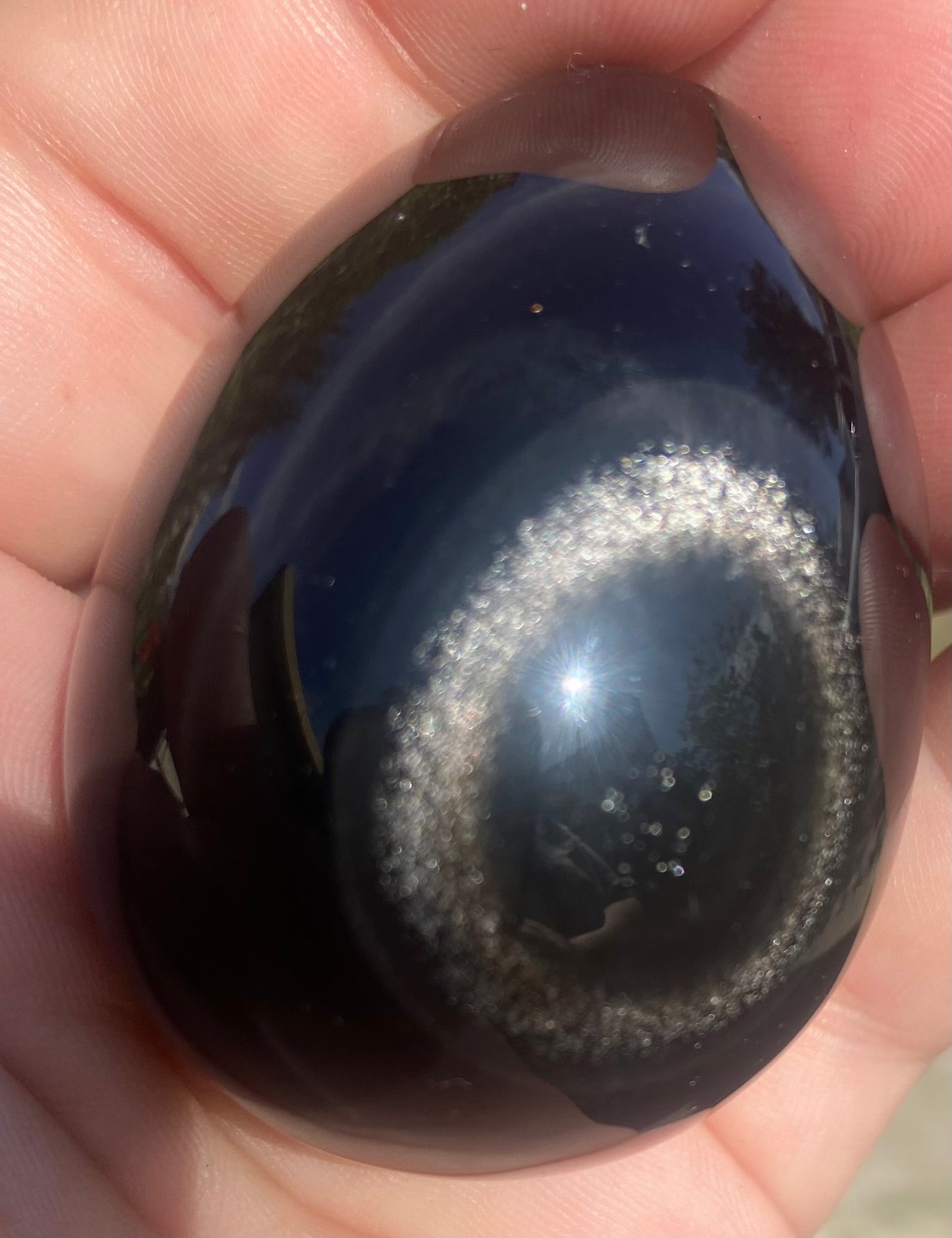 Silver Sheen Obsidian Egg #1