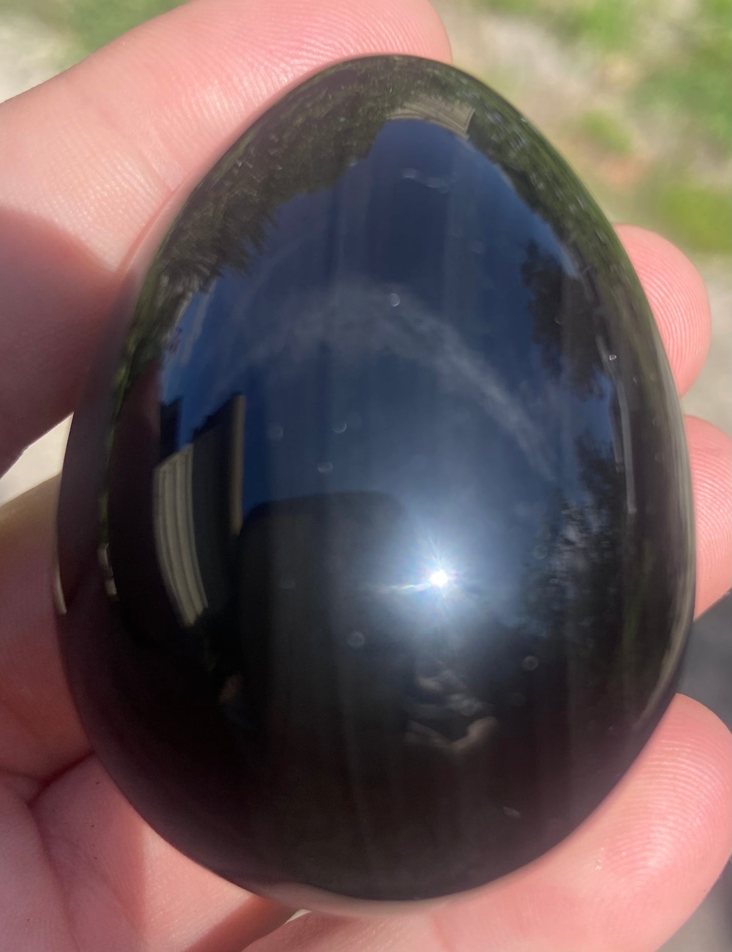 Silver Sheen Obsidian Egg #1