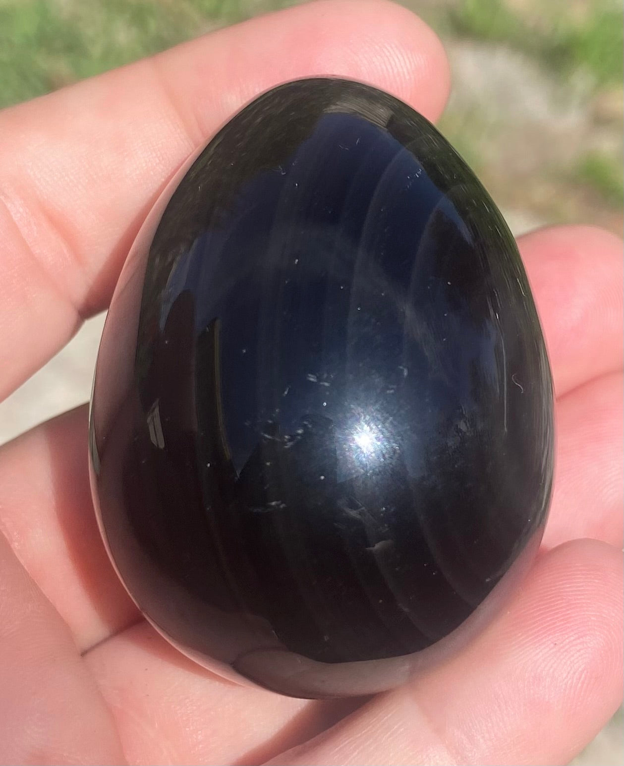 Silver Sheen Obsidian Egg #1