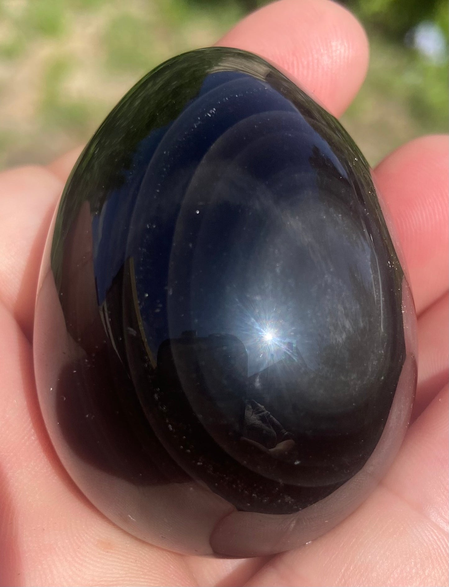 Silver Sheen Obsidian Egg #1