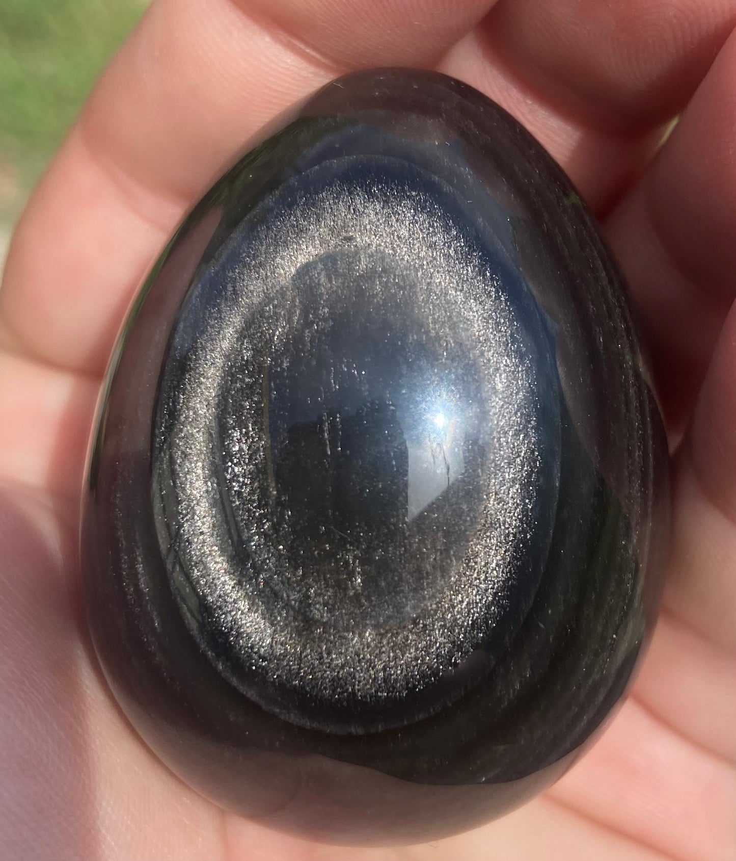 Silver Sheen Obsidian Egg #2