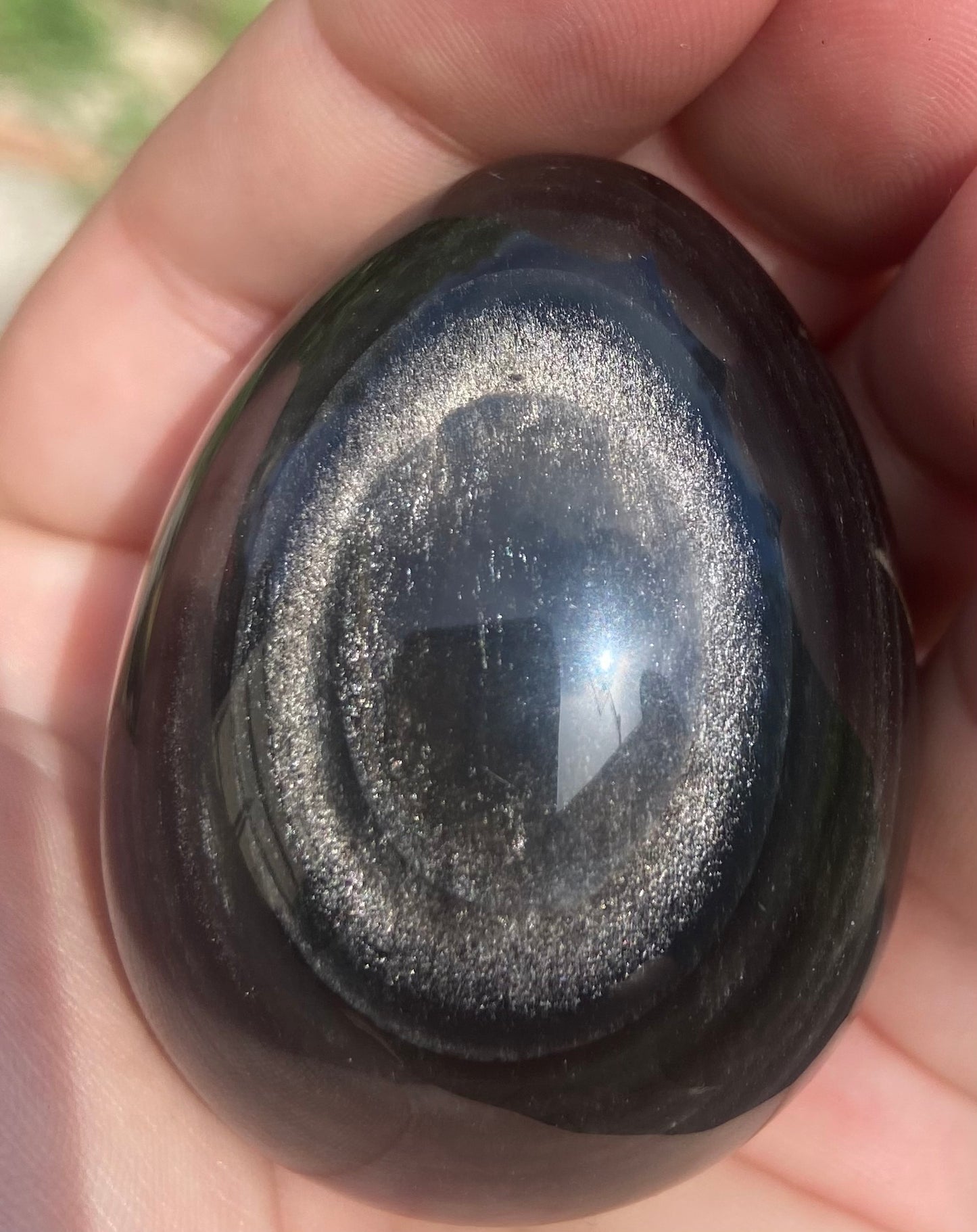 Silver Sheen Obsidian Egg #2