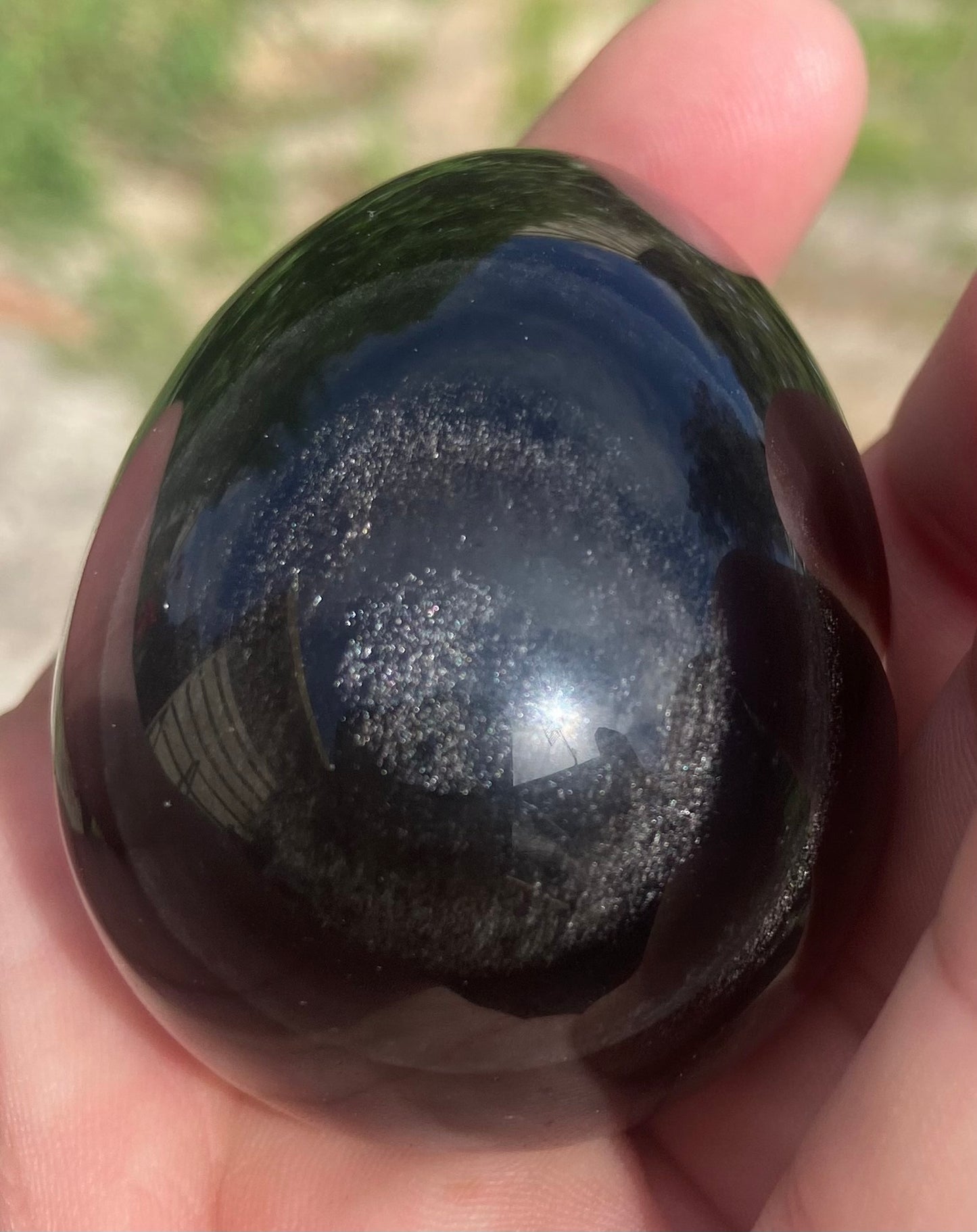 Silver Sheen Obsidian Egg #2