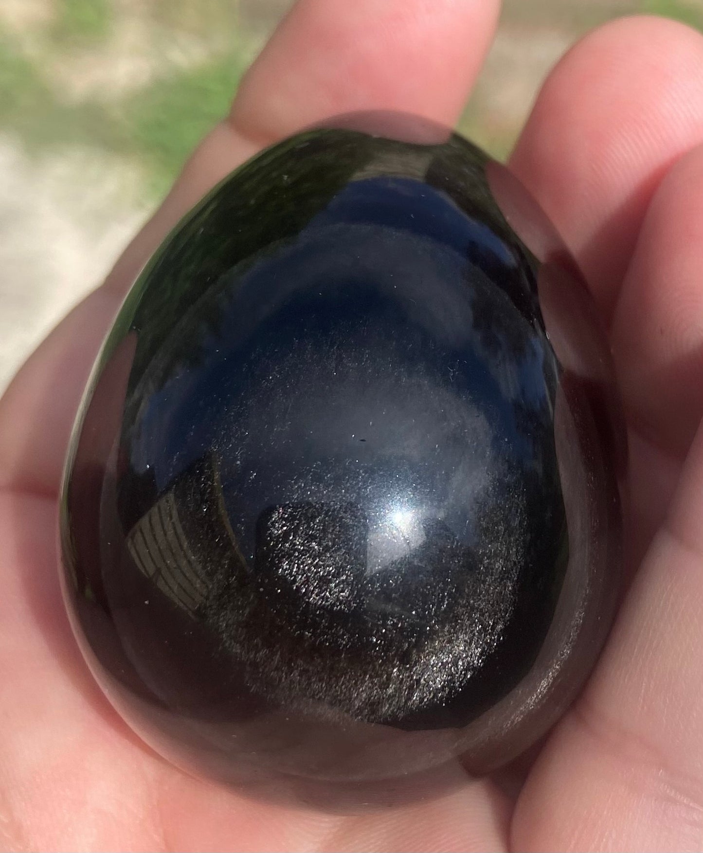 Silver Sheen Obsidian Egg #2