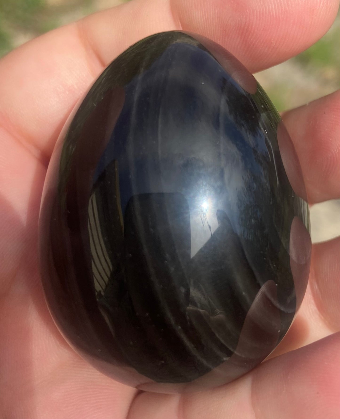 Silver Sheen Obsidian Egg #2